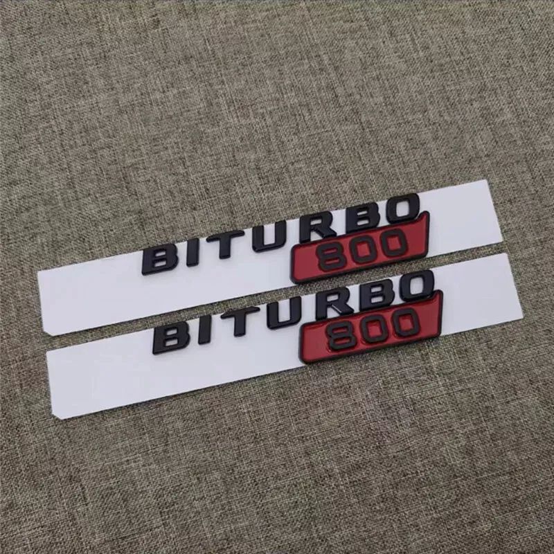 2Pcs BRABUS BITURBO 700 800 900 Fender Emblem For Mercedes-Benz