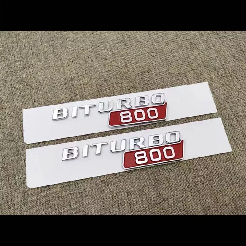 2Pcs BRABUS BITURBO 700 800 900 Fender Emblem For Mercedes-Benz
