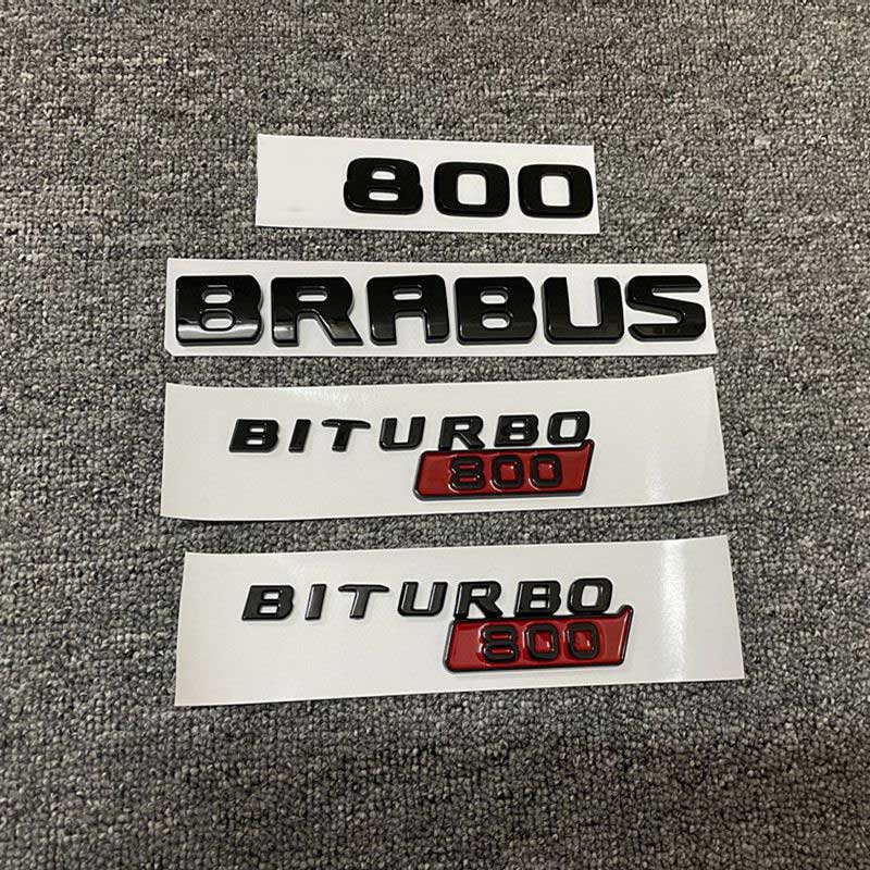 4Pcs Set BRABUS BITURBO 700 800 900 Fender Trunk Emblems For Mercedes-Benz