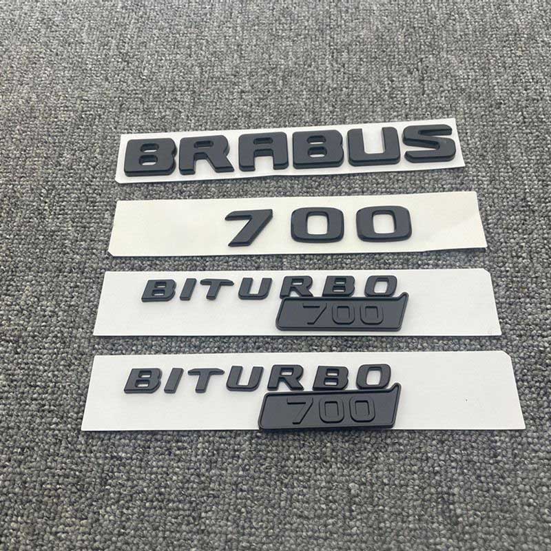 4Pcs Set BRABUS BITURBO 700 800 900 Fender Trunk Emblems For Mercedes-Benz