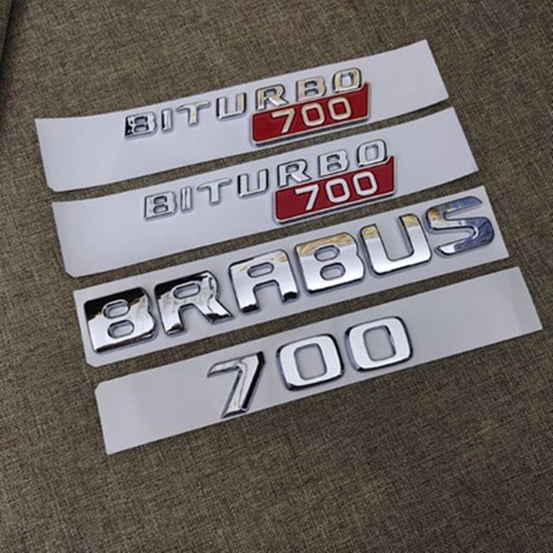 4Pcs Set BRABUS BITURBO 700 800 900 Fender Trunk Emblems For Mercedes-Benz Imagen principal del producto