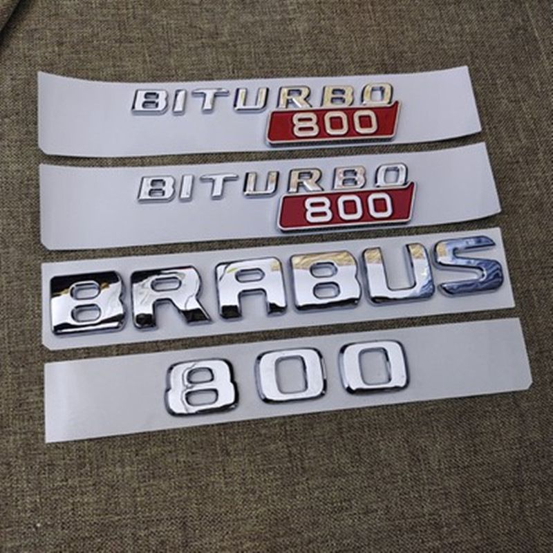 4Pcs Set BRABUS BITURBO 700 800 900 Fender Trunk Emblems For Mercedes-Benz