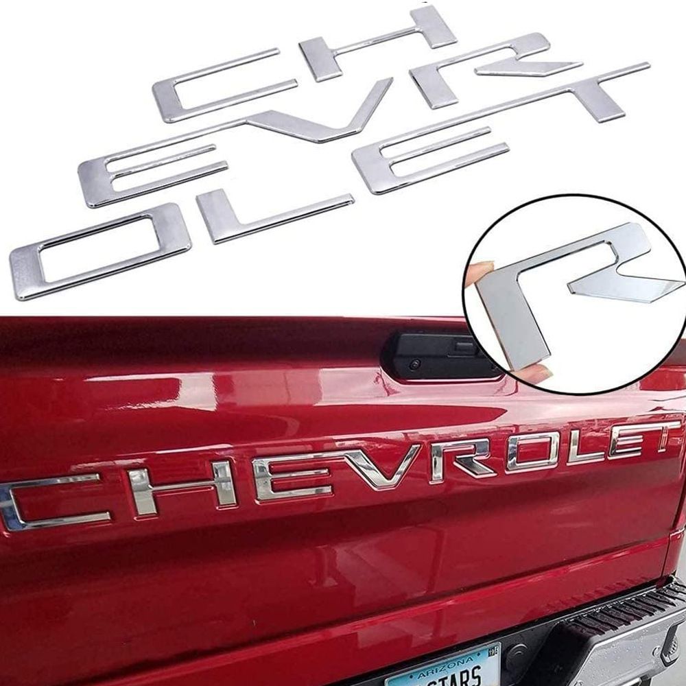 Raised Tailgate Insert Letters for 2019-2024 Chevrolet Silverado Emblem