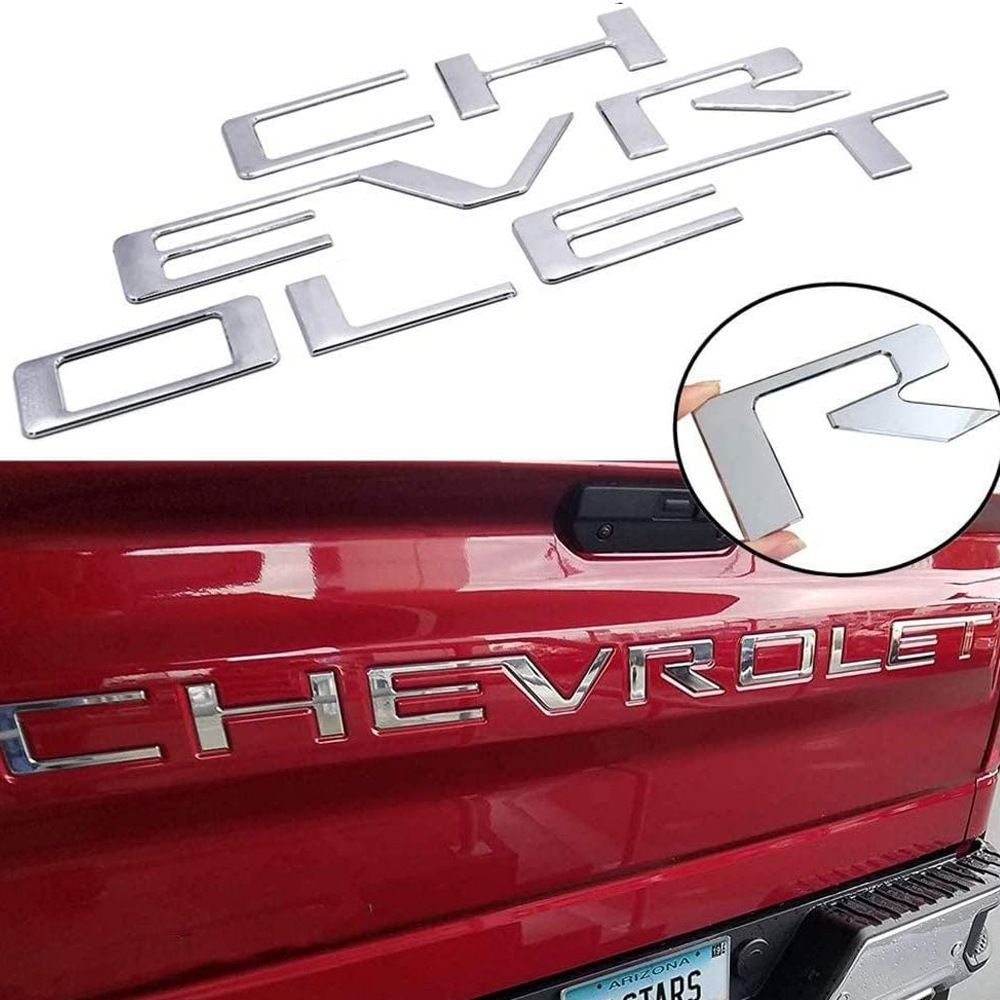 Raised Tailgate Insert Letters for 2019-2024 Chevrolet Silverado Emblem Secondary image