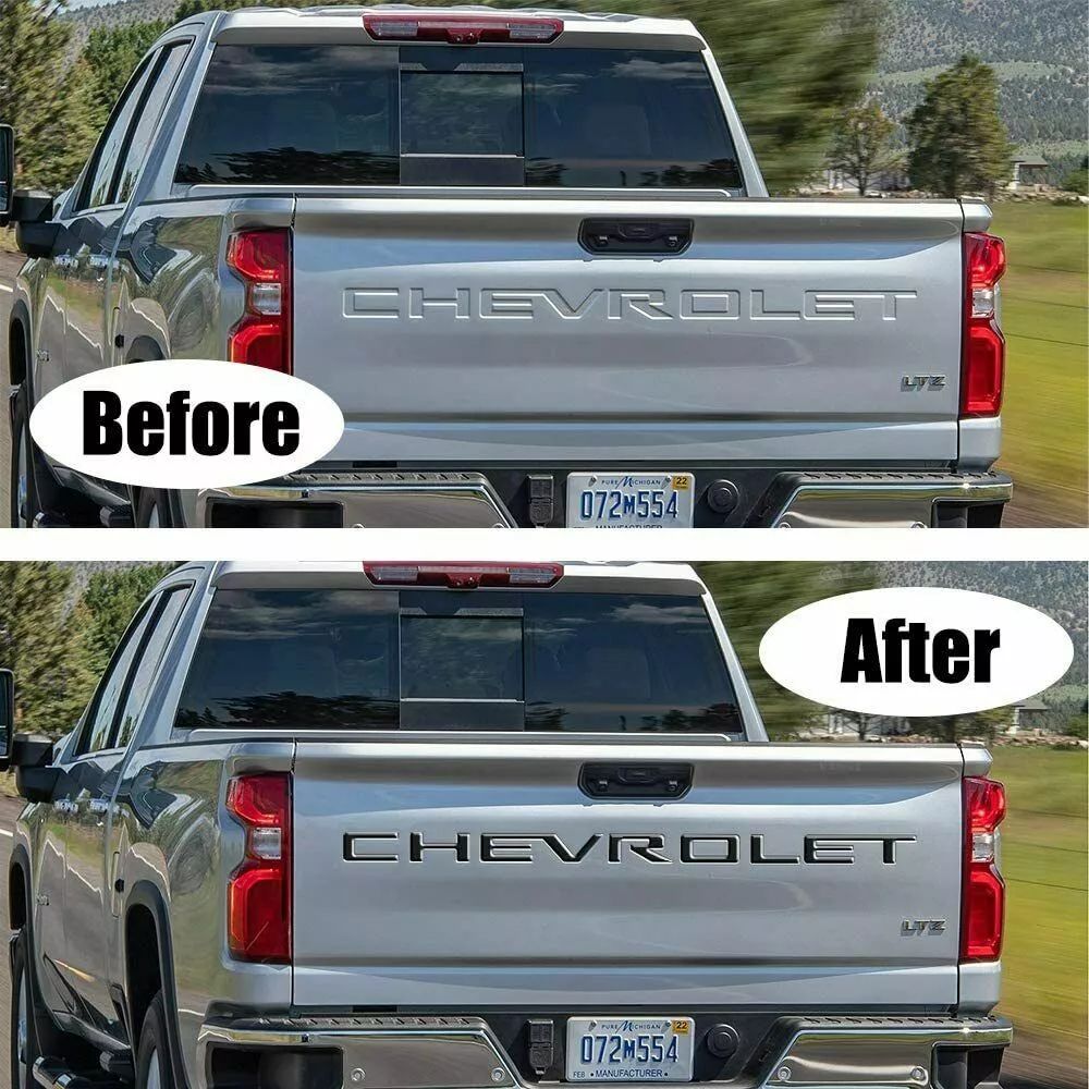 Raised Tailgate Insert Letters for 2019-2024 Chevrolet Silverado Emblem