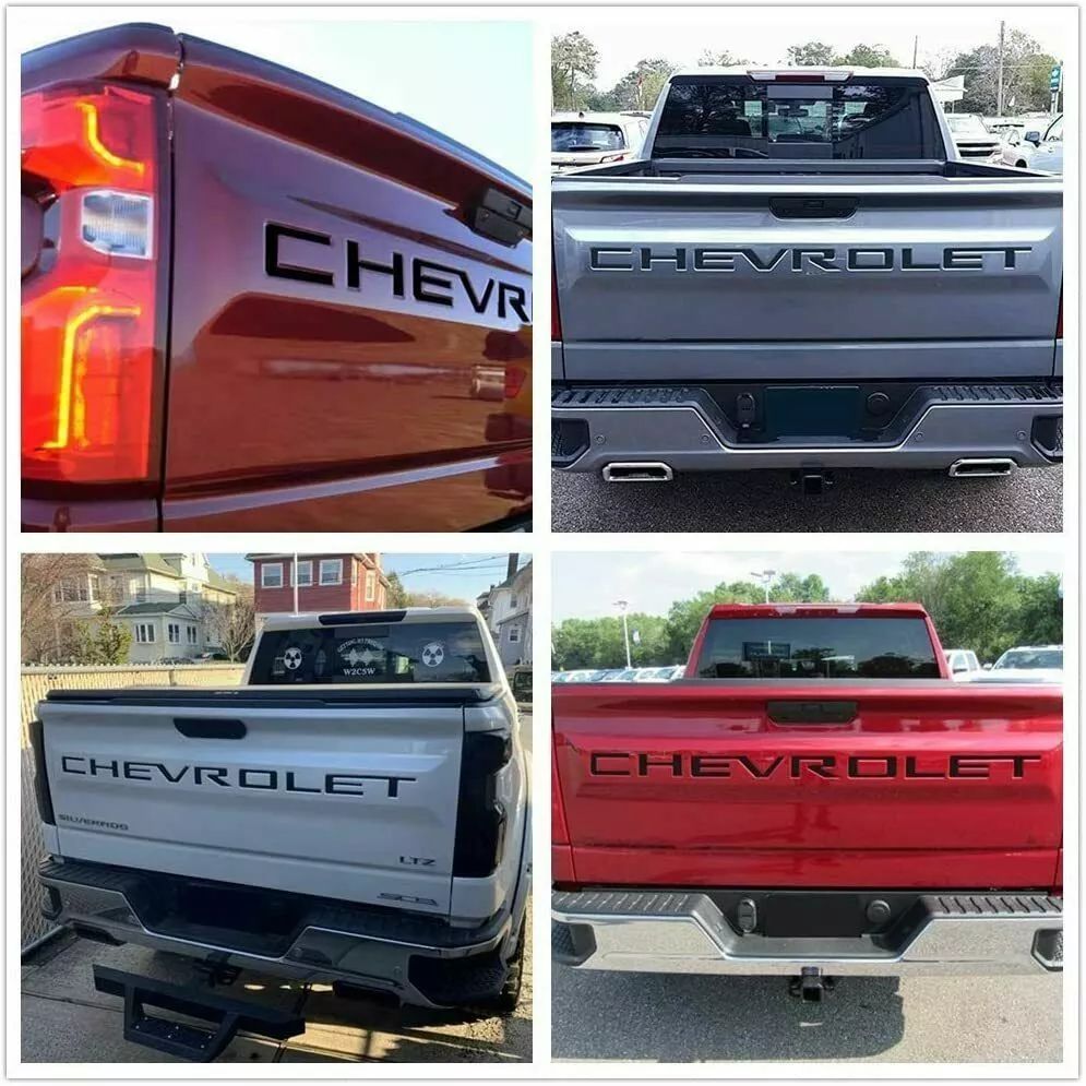 Raised Tailgate Insert Letters for 2019-2024 Chevrolet Silverado Emblem