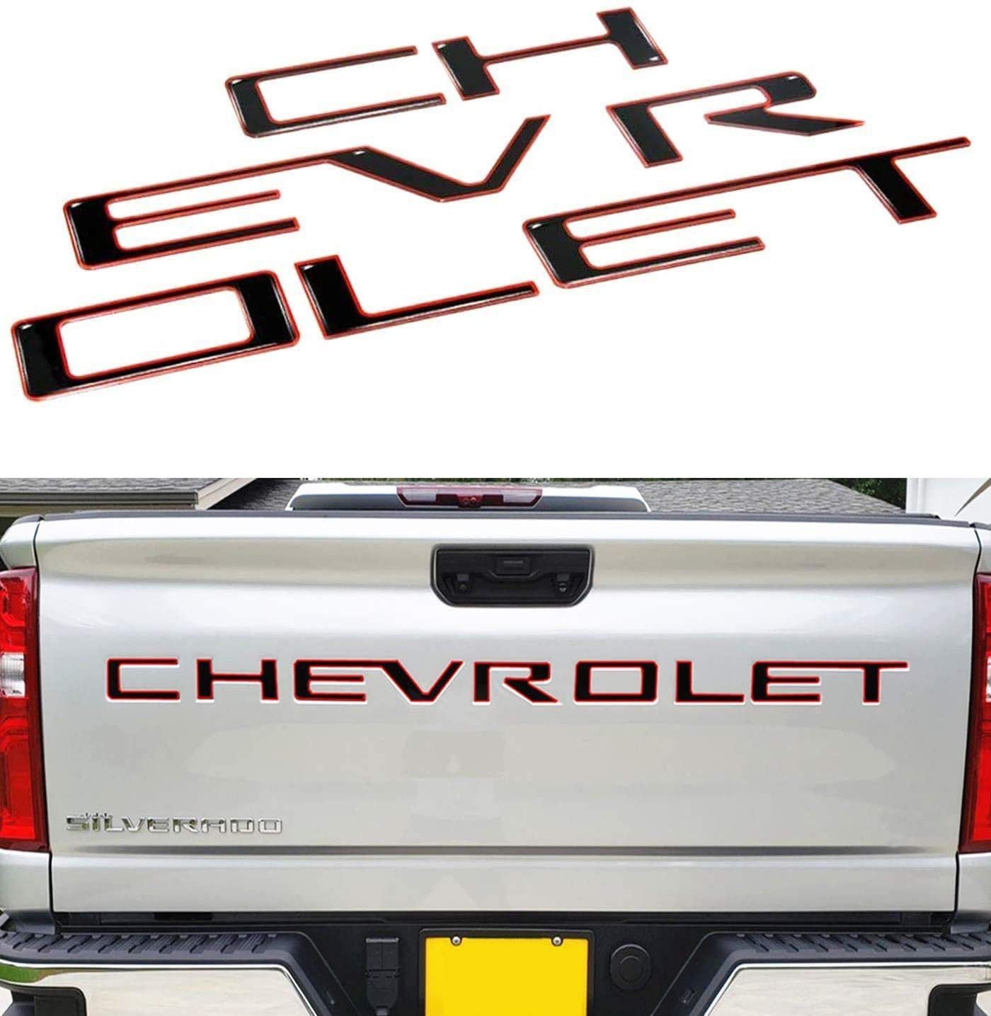 Raised Tailgate Insert Letters for 2019-2024 Chevrolet Silverado Emblem