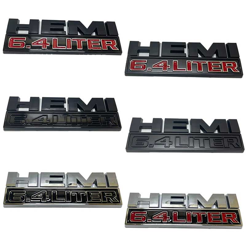 2Pcs HEMI 6.4 LITER Emblems For 15-18 DODGE RAM 2500 3500