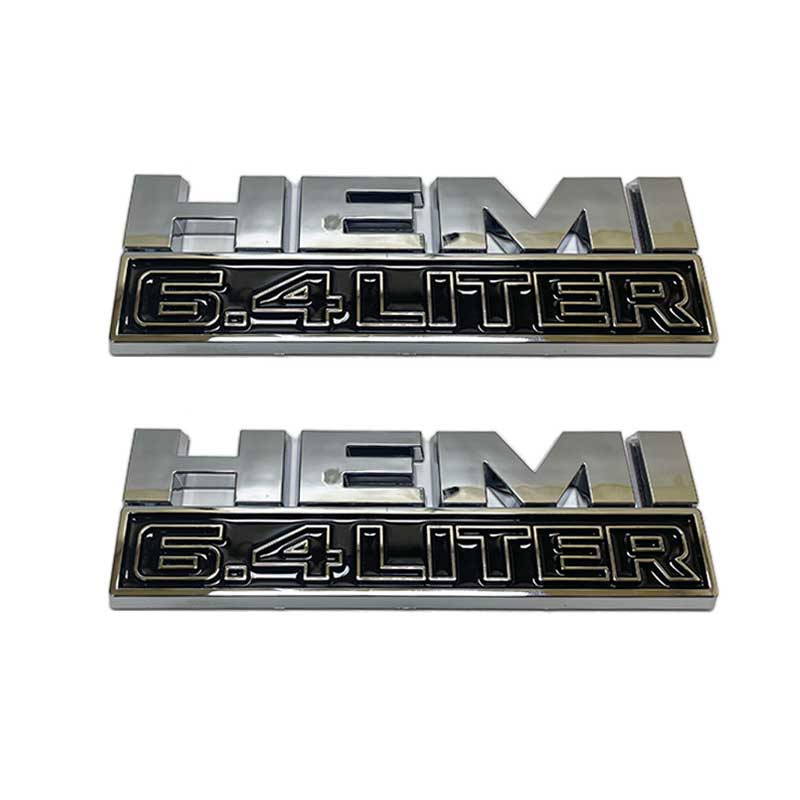 2Pcs HEMI 6.4 LITER Emblems For 15-18 DODGE RAM 2500 3500