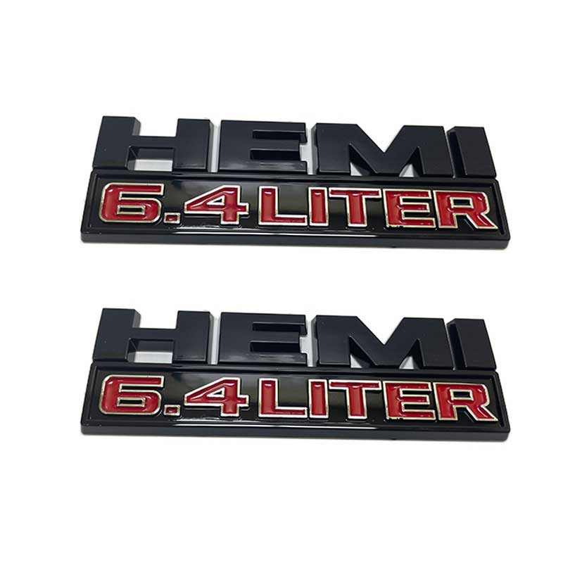 2Pcs HEMI 6.4 LITER Emblems For 15-18 DODGE RAM 2500 3500