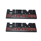 2Pcs HEMI 6.4 LITER Emblems For 15-18 DODGE RAM 2500 3500