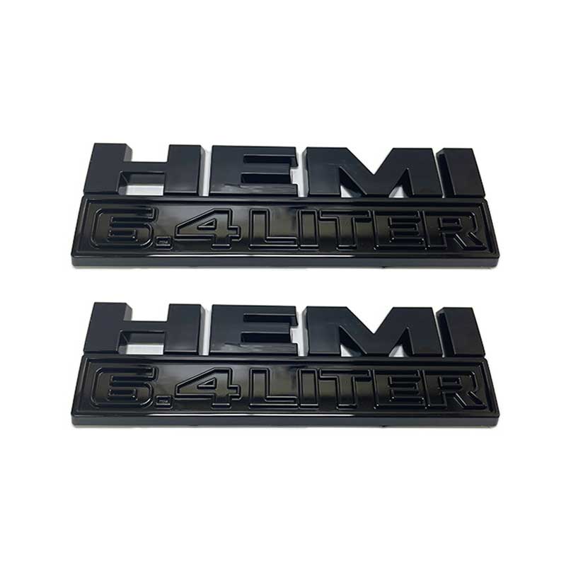 2Pcs HEMI 6.4 LITER Emblems For 15-18 DODGE RAM 2500 3500