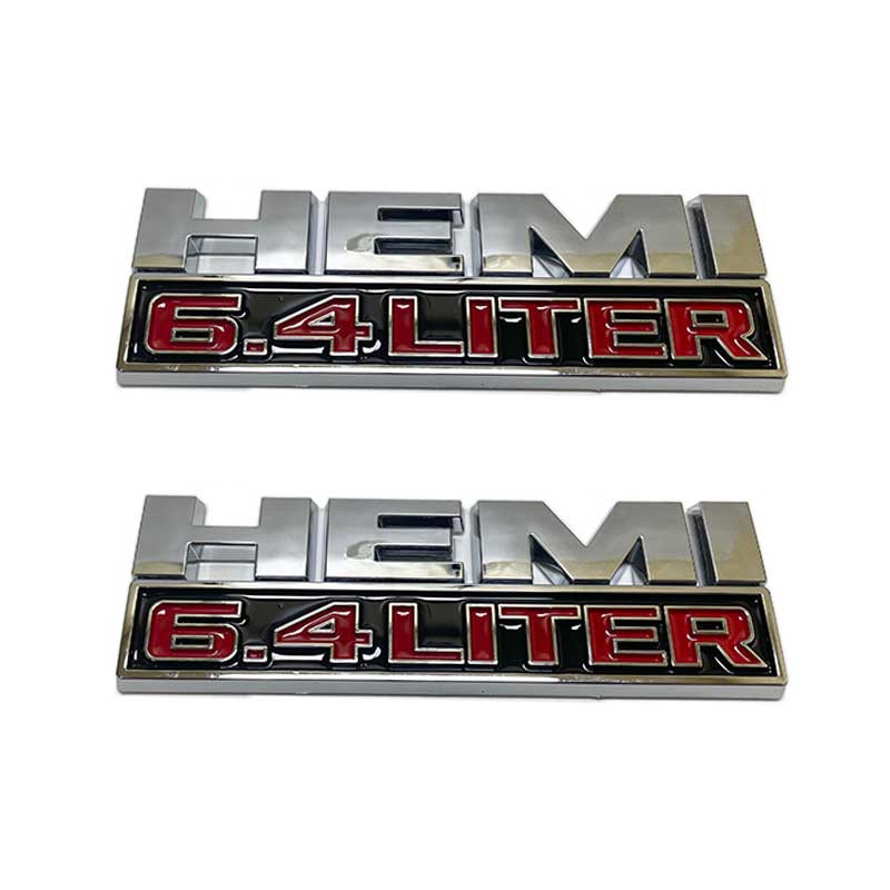 2Pcs HEMI 6.4 LITER Emblems For 15-18 DODGE RAM 2500 3500