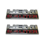 2Pcs HEMI 6.4 LITER Emblems For 15-18 DODGE RAM 2500 3500