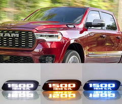 Hood Emblem Side Marker Lights for RAM 1500 HEMI 5.7L 2019-2024