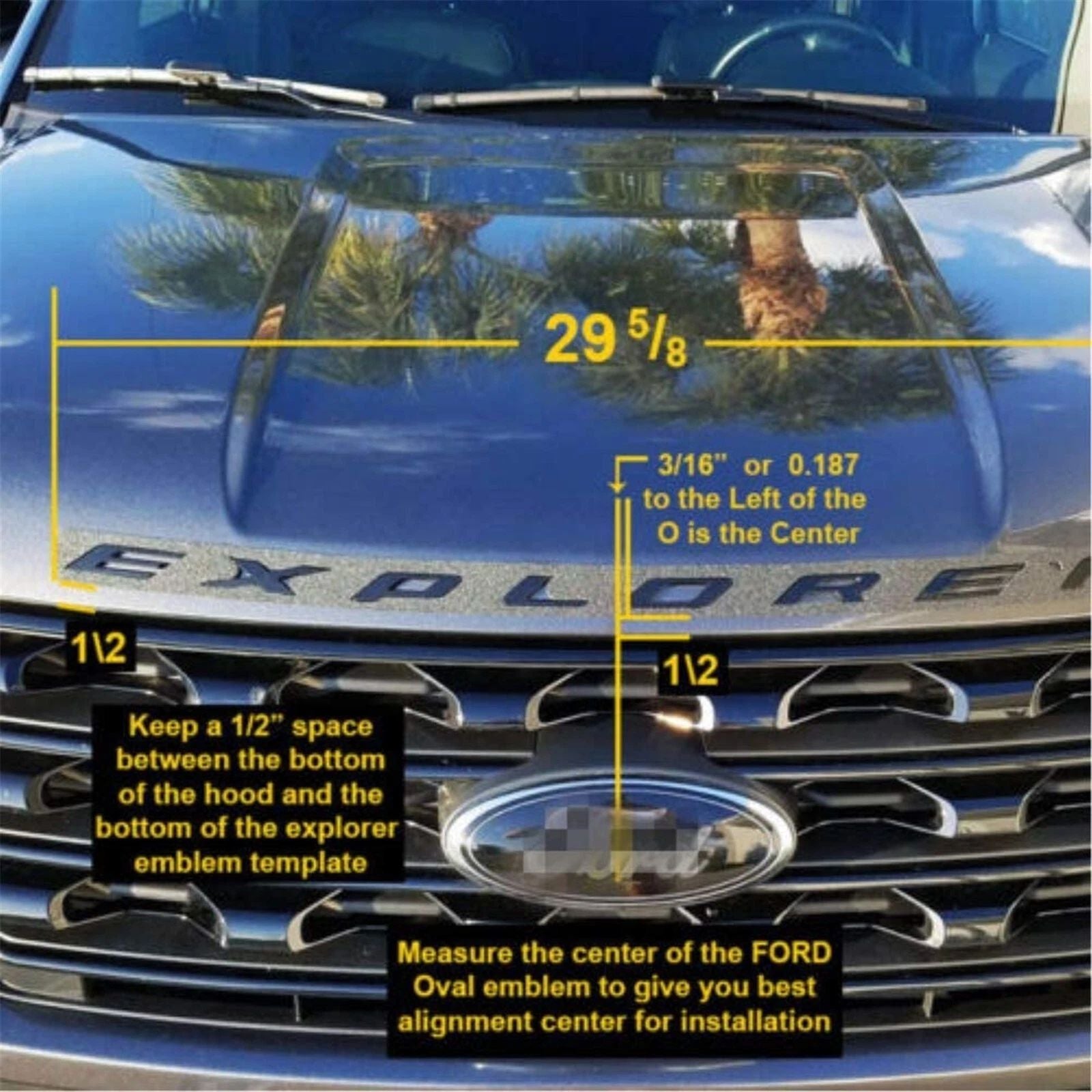 Front Hood EXPLORER Letters For 2011-2025 Ford Explorer Emblem Badge