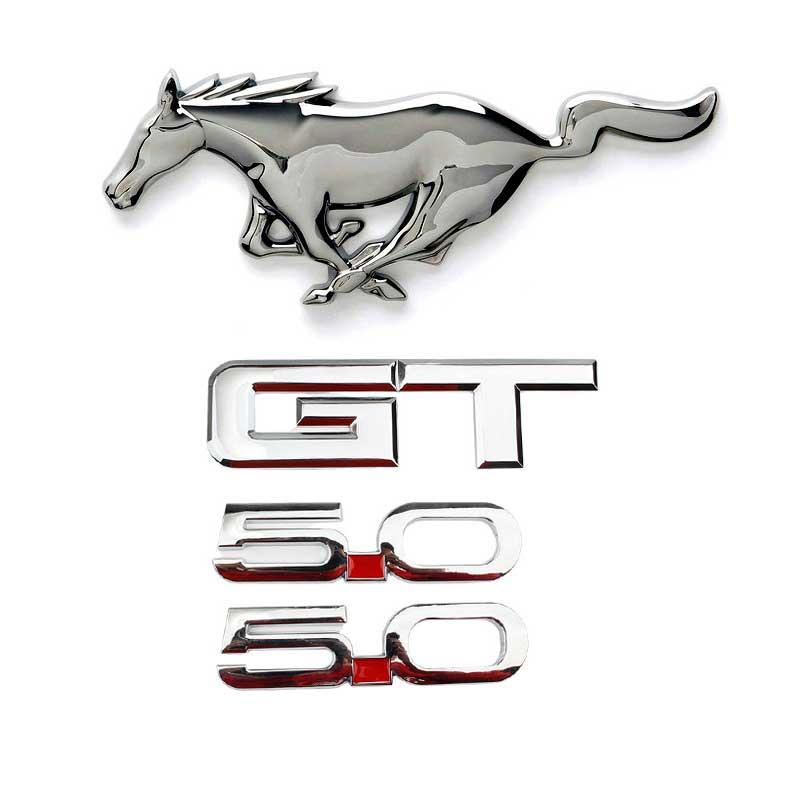 4Pcs Emblems Fits 2015-2023 Ford Mustang GT 5.0 Front Fender Rear Badges Secondary image