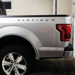 Fits F-150 F-250 F-350 SUPER DUTY PLATINUM Bed side Chrome Emblem Decal 3D Stickers