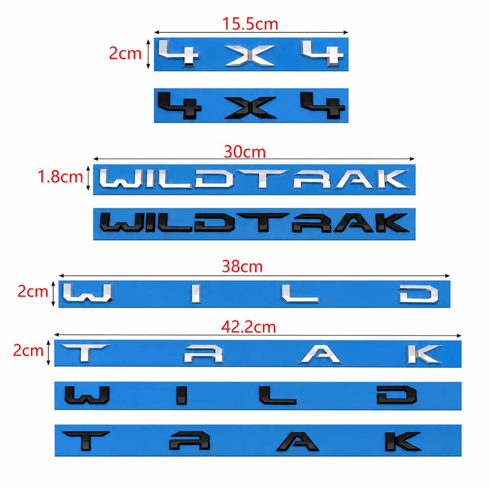 3pcs Set WILDTRAK Letter Emblem For Ford Ranger 2022-2024 Tailgate Hood 4x4