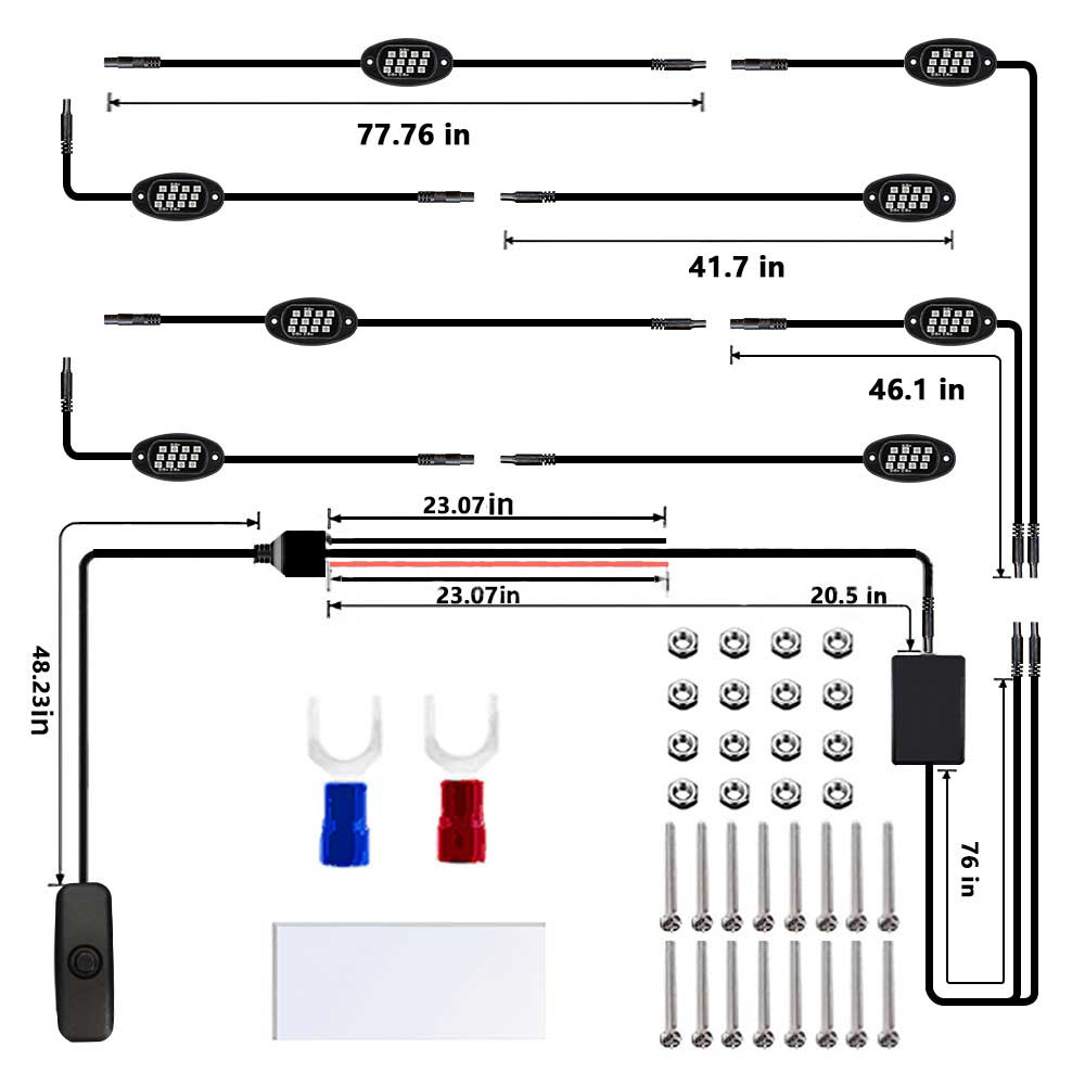 Rock Lights RGB APP Super Bright Neon Underglow Light