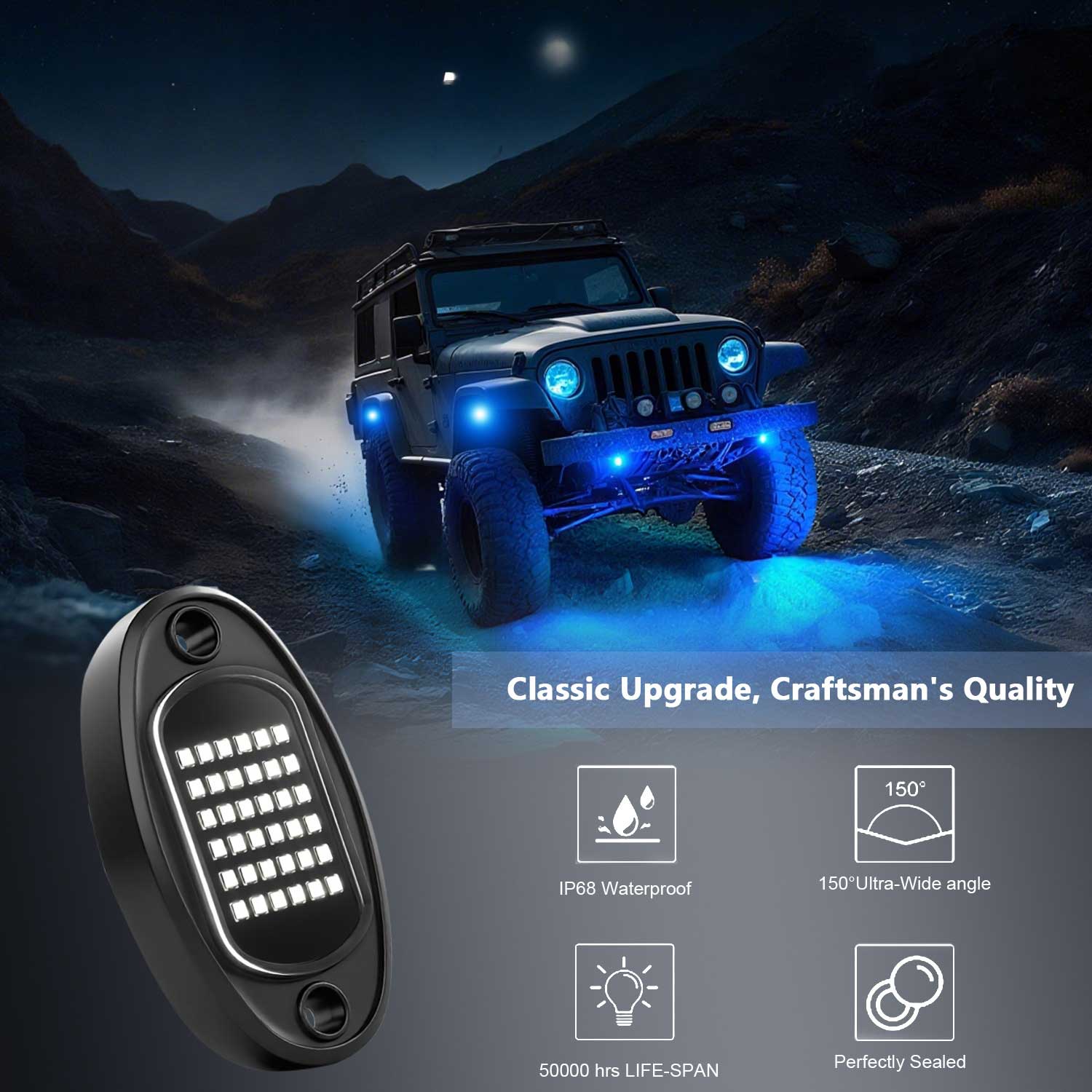 Rock Lights 6000K 36 LEDs SMD Chips Super Bright Neon Underglow Light