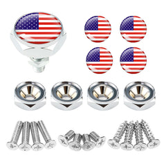 4pcs American Flag License Plate Screws Universal Car