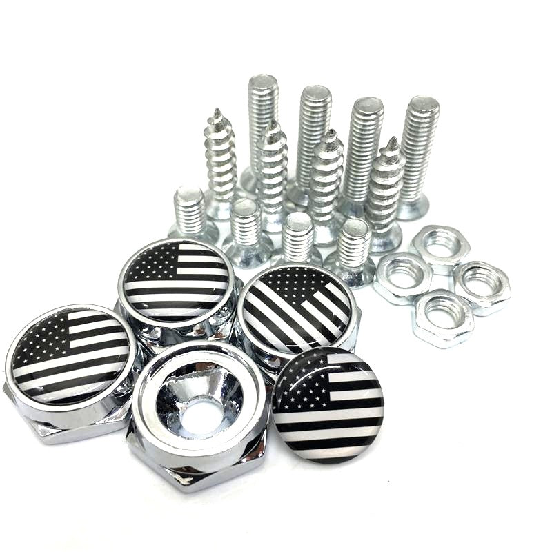 4pcs American Flag License Plate Screws Universal Car