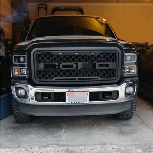 Raptor Grill For 2011-2016 Ford F250 F350 Super Duty Raptor Style Front Grille w/LED