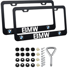 2pcs BMW License Plate Frames with Screw Caps