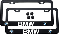 2pcs BMW License Plate Frames with Screw Caps