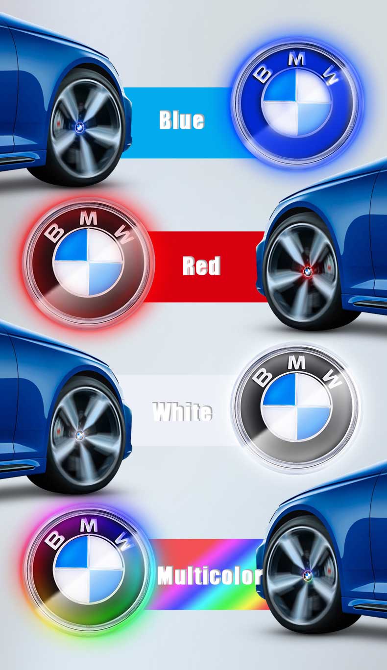 BMW Floating LED Wheel Center Hub Caps | 4Pcs