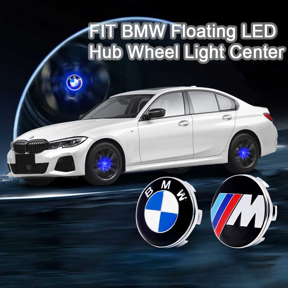 BMW Floating LED Wheel Center Hub Caps | 4Pcs Imagen principal del producto