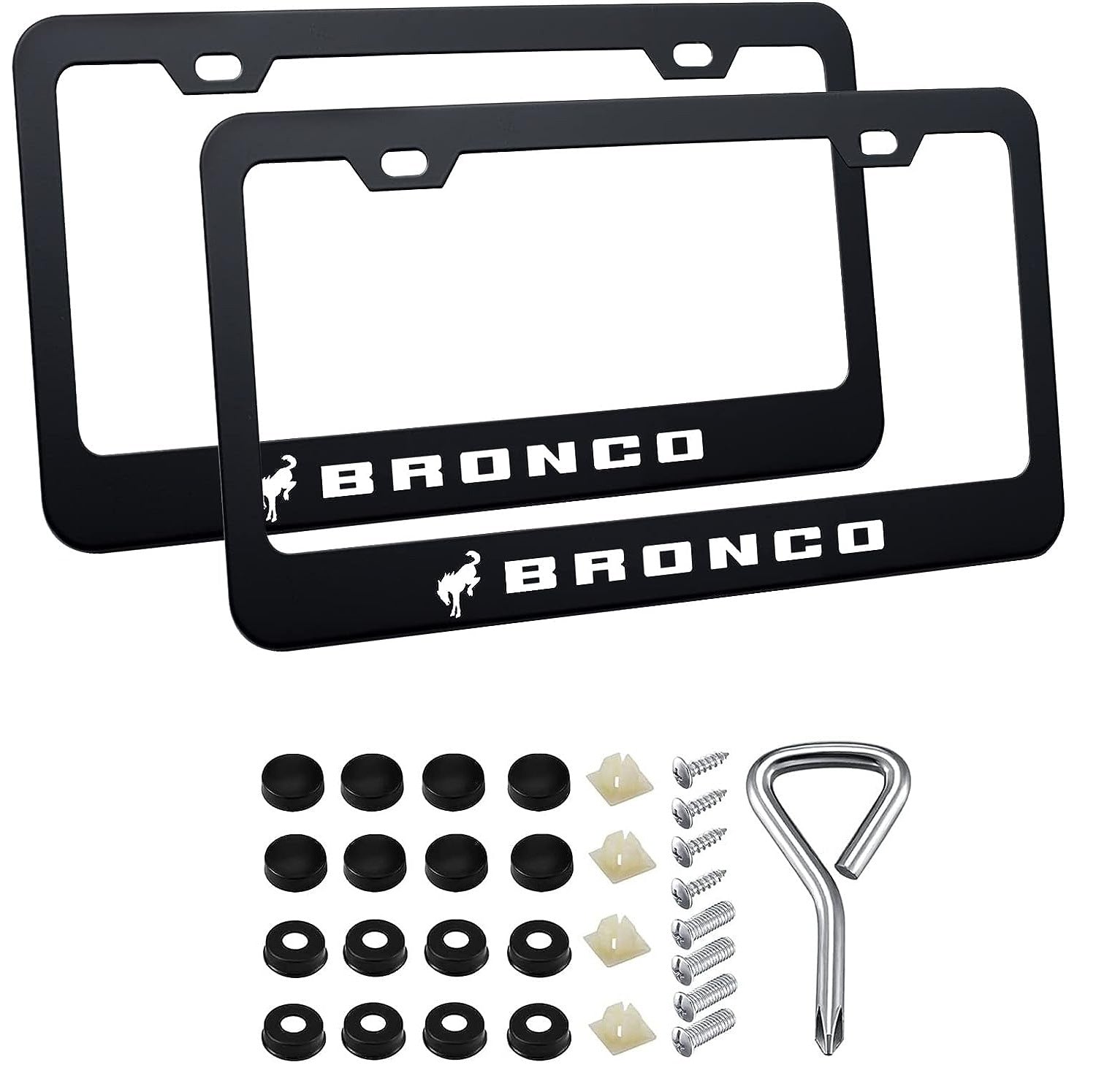 2pcs Bronco License Plate Frames with Screw Caps Main image