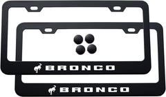 2pcs Bronco License Plate Frames with Screw Caps