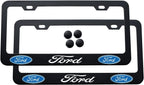 2pcs Ford License Plate Frames with Screw Caps