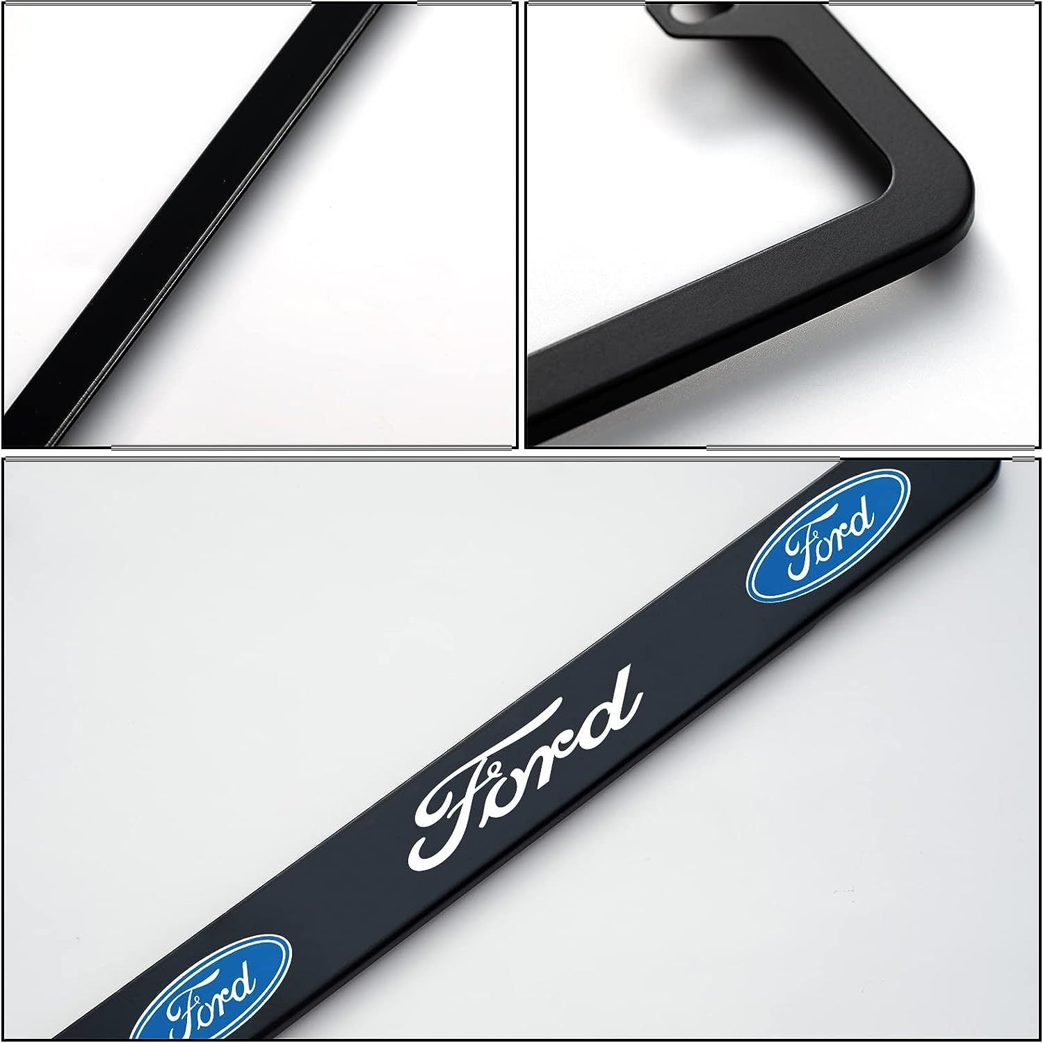 2pcs Ford License Plate Frames with Screw Caps