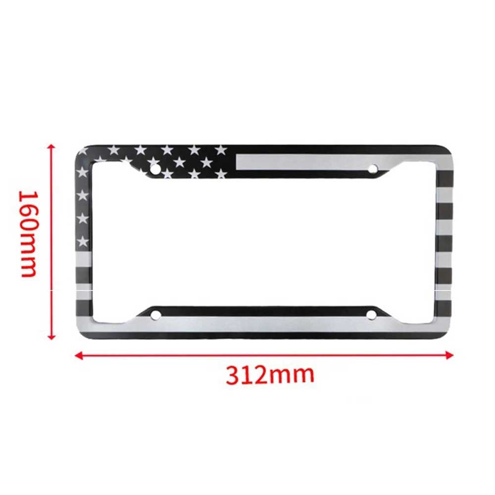 2pcs American Flag License Plate Frames with Screw Caps