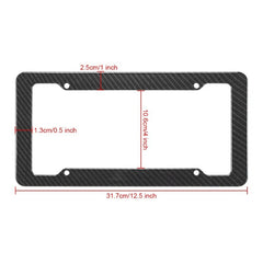 2pcs Carbon Fiber Texture License Plate Frames with Screw Caps