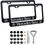2pcs Mercedes-Benz License Plate Frames with Screw Caps
