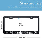 2pcs Mercedes-Benz License Plate Frames with Screw Caps