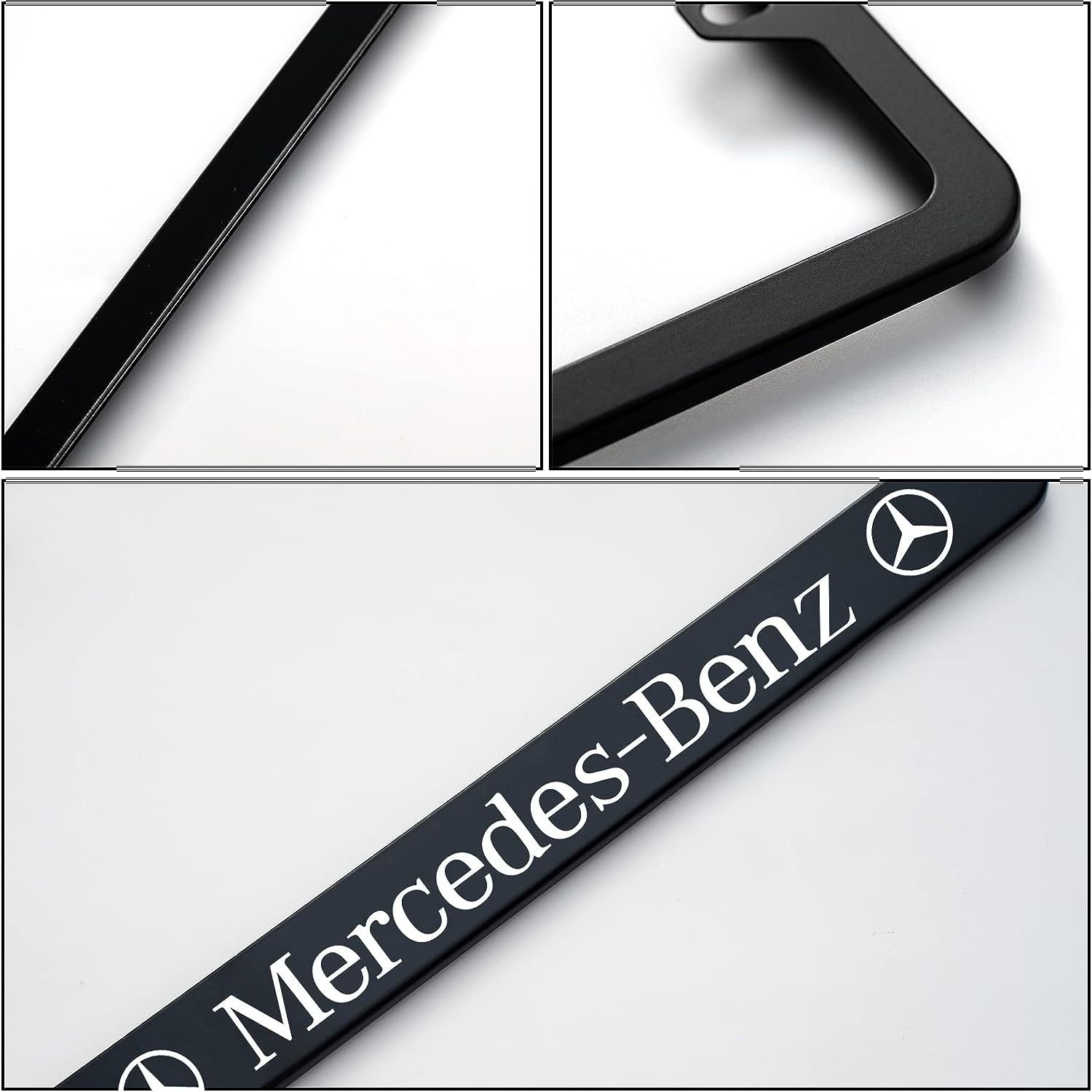 2pcs Mercedes-Benz License Plate Frames with Screw Caps