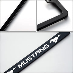 2pcs Mustang License Plate Frames with Screw Caps