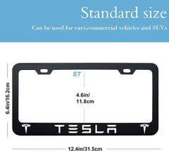 2pcs Tesla License Plate Frames with Screw Caps