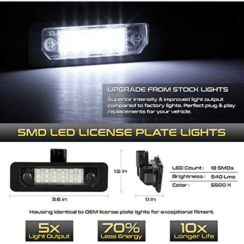 2008-2011 Focus LED License Plate Lights | 2Pcs
