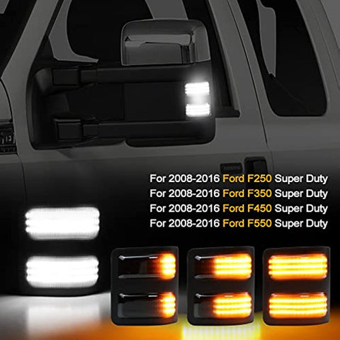 2008-2016 Ford F250 Super Duty LED Side Mirror Marker Dynamic Switchback Lights | 2Pcs