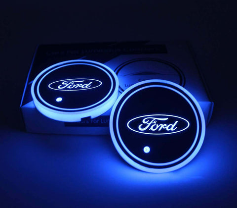 Ford 7 Color LED Car Cup Holder Lights | 2Pcs