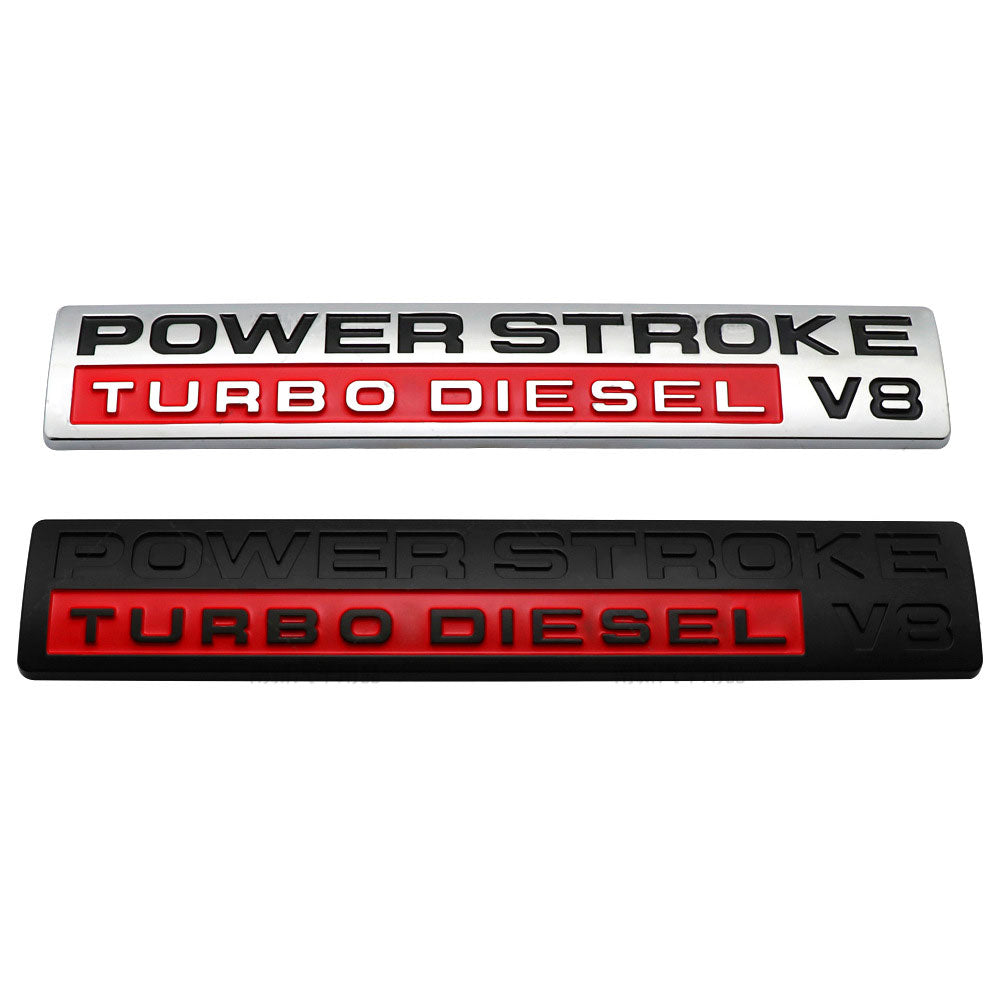 POWER STROKE TURBO DIESEL V8 Door Fender Emblem | 2Pcs Imagen principal del producto