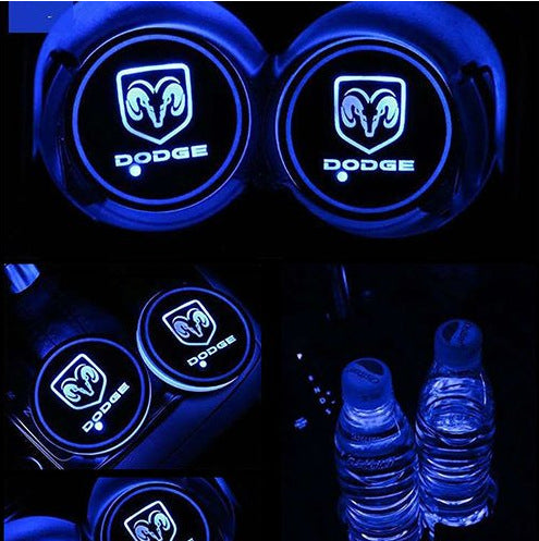 Dodge 7 Color LED Car Cup Holder Lights | 2Pcs Main image