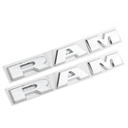 2Pcs Matte Black Front Door Side Letters Emblems Badges For RAM 1500 2019-2022