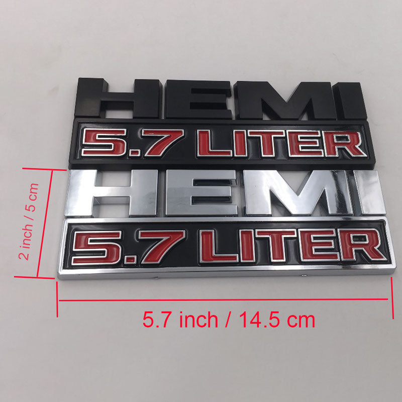 Hemi 5.7 LITER Emblem |  Side Fender | 2Pcs Secondary image